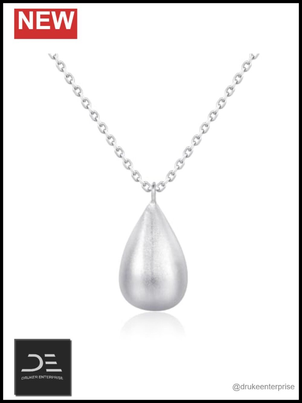 925 Sterling Silver Teardrop Necklace Women Minimalist Pendant